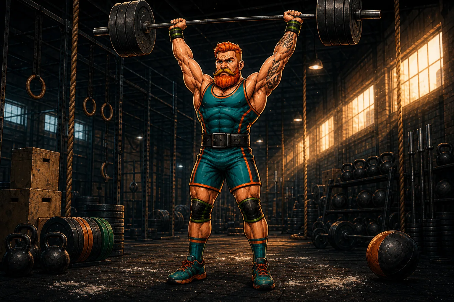 Atleet voert een perfecte strict overhead press uit met een barbell